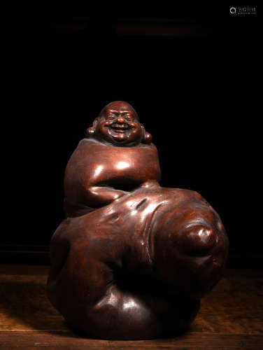 A CARVED WOOD BUDAI, 19TH CENTURY