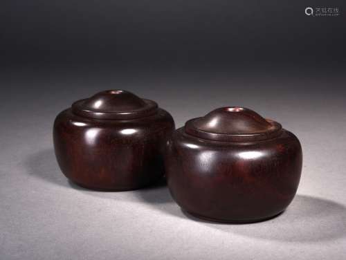 A PAIR OF ROSEWOOD WEIQI BOXES, REPUBLIC PERIOD