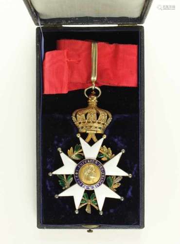 Orden der Ehrenlegion,6. Modell 1852-1870, Kommandeurkreuz. Kreuz Silber vergoldet und emailliert,