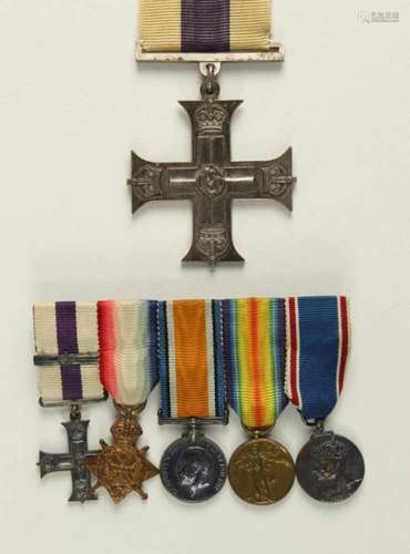 Military Cross,gestiftet 1914. Kreuz Silber, geprägt, rückseitig glatt mit Verleihungsgravur 