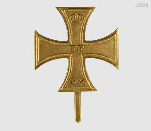 Mecklenburg-Schwerin,Militärverdienstkreuz, Jahreszahl 1849, Steckkreuz, Geschützbronze, dunkle