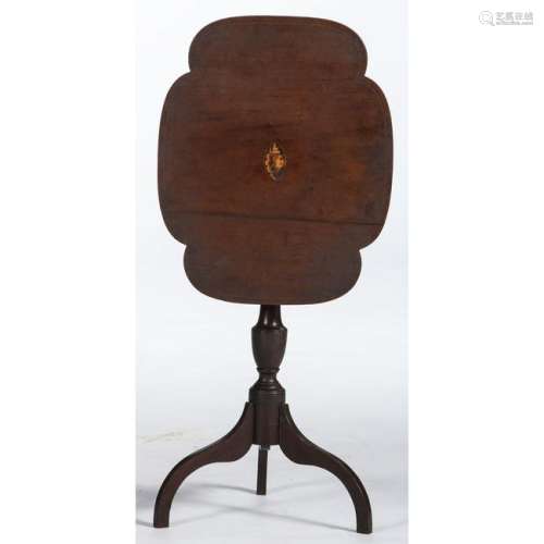 Baltimore Line and Shell Inlaid Tilt Top Table