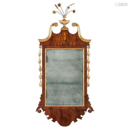 Chippendale Mahogany and Giltwood Mirror
