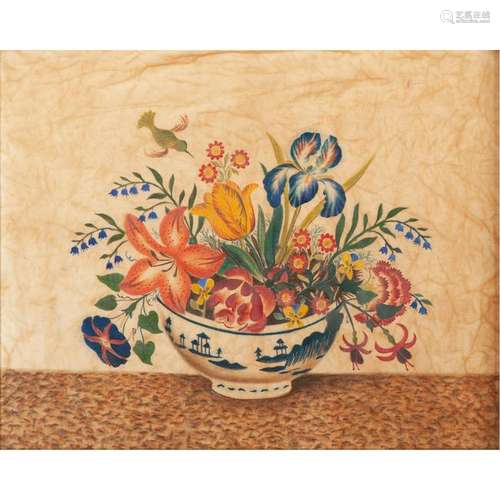 Theorem on Velvet with Oriental Bowl, Flowers and