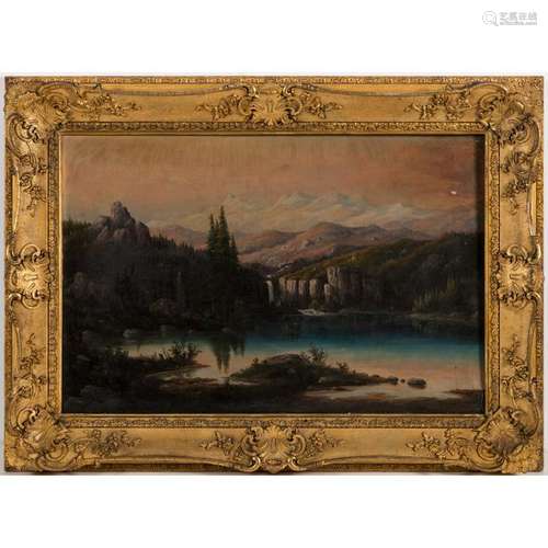 Folk Art Landscape with Lake by Edward Beyer