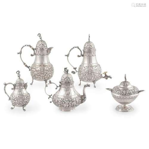 Dutch .833 Silver Tea and Chocolate Service by Alte de