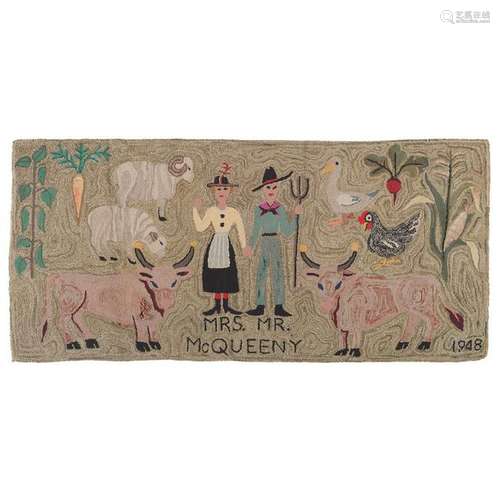 American Farmer's Hooked Rug, 1948