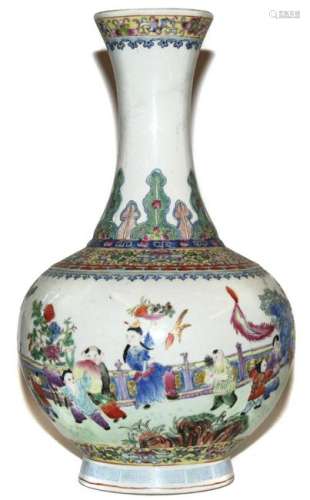 Cina vaso in porcellana dipinta h 40 cm