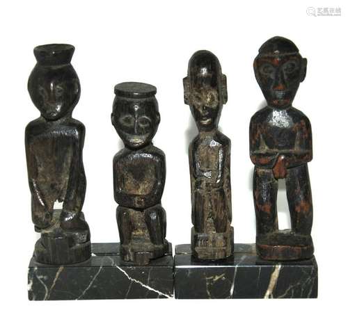 4 sculturine in legno africane cm.x h. 11