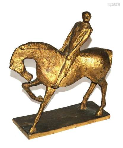 Giuseppe De Feo cavaliere a cavallo in bronzo
