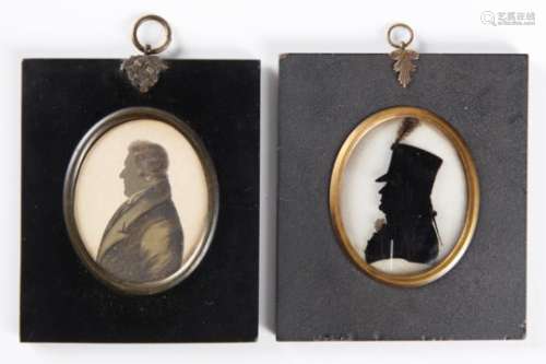 R STUBBS (FL EARLY-MID 19TH CENTURY) SILHOUETTE OF A GENTLEMAN bust length, ink heightened with gold
