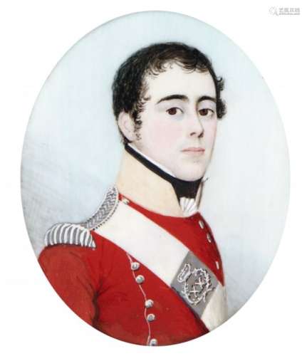 FREDERICK BUCK (1771-1840) AN OFFICER OF THE 20TH (EAST DEVONSHIRE) REGIMENT OF FOOT ivory, oval,