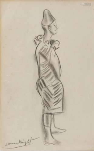 o†DAME LAURA KNIGHT, DBE, RA, RWS (1877-1970) CIRCUS CLOWN signed, pencil, 29.5 x 18cm, unframed++
