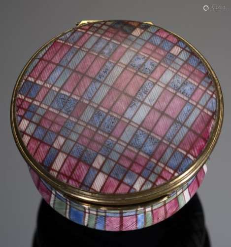JACOBITE INTEREST. AN ENAMEL BONBONNIERE WITH CONCEALED MINIATURE, FRENCH, 19TH C the inner lid