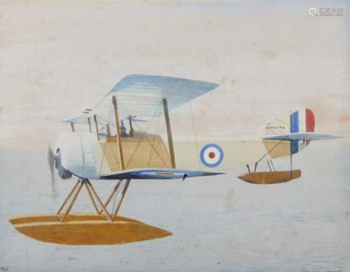 ENGLISH SCHOOL, EARLY 20TH CENTURY ORIGINAL ILLUSTRATIONS OF ROYAL AIR FORCE BI-PLANES a set of