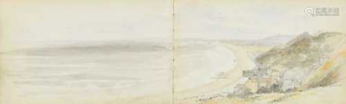 ATTRIBUTED TO MARIA EMMELINE DARWELL (B 1831) SKETCH BOOK OF VIEWS ON THE COAST ENGLISH VILLAGES AND