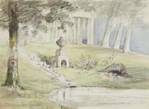 WILLIAM HENRY BROOKE (1772-1860) THE PARADISE SPA FOUNTAIN STOURHEAD WILTSHIRE; THE BACK CLUMP