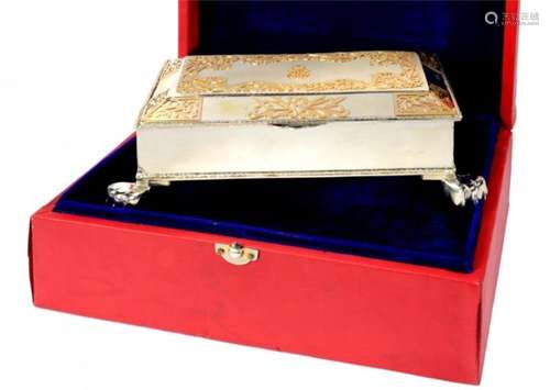 ETHIOPIAN EMPIRE. THE GOLD AND SILVER CASKET PRESENTED BY THE EMPEROR HAILE SELASSIE TO SIR