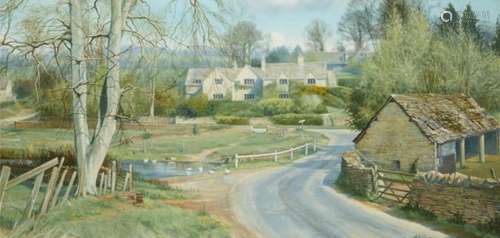 oHUBERT JOHN SQUIRES (1907-1995) THE DUCK POND; A COUNTRY HOUSE two, both signed and dated '76 or '