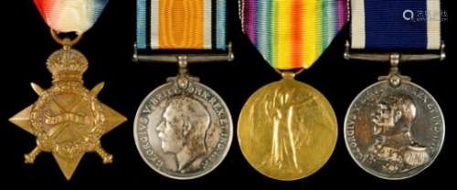 WORLD WAR ONE GROUP OF FOUR 1914-15 Star, British War Medal, Victory Medal and Royal Naval Long