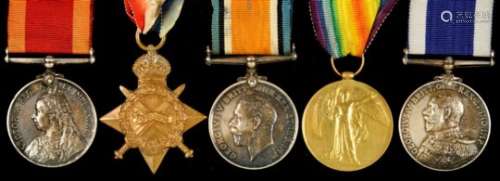 BOXER REBELLION - WORLD WAR ONE GROUP OF FIVE China War Medal, 1914-15 Star, British War Medal,