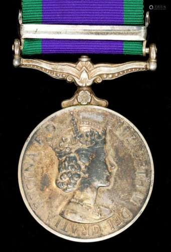 GENERAL SERVICE MEDAL lacks clasp 24104263 PTE M G BROOMHEAD PARA++++