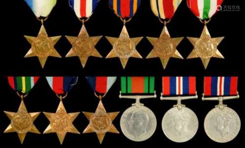 WORLD WAR TWO STARS (except Air Crew Europe) Defence Medal and War Medal (2) (11)++++
