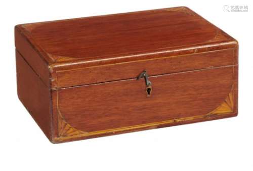 A VICTORIAN INLAID MAHOGANY MEDICINE BOX, C1900 the divided interior filled with various