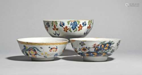 Three delftware bowls c.1740 60, probably London, …