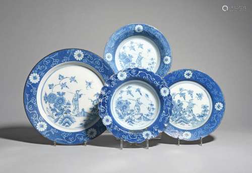 Four Lambeth delftware dishes c.1740 50, probably …