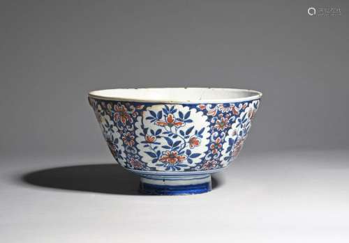 A large delftware punch bowl c.1725, probably Bris…