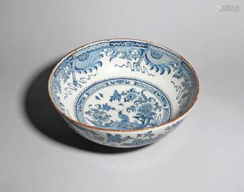 A massive delftware punch bowl c.1760 80, of excep…