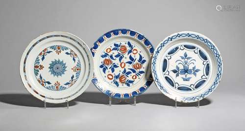 Three London delftware plates c.1760 70, probably …