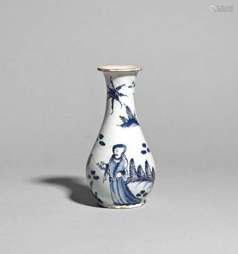 A small delftware vase c.1760, the small pear shap…