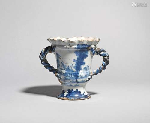 A Bristol delftware two handled vase mid 18th cent…