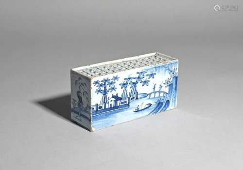 A delftware flower brick of exceptionally large si…