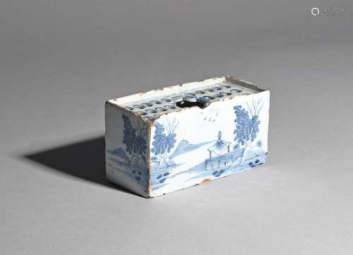 A delftware flower brick c.1760, the rectangular f…