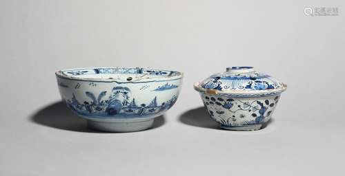 A delftware flower bowl c.1700 20, of circular for…