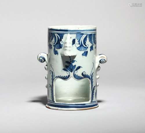 A London delftware food warmer base c.1760 80, the…