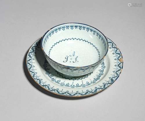 A rare Lambeth delftware butter bowl or sweetmeat …