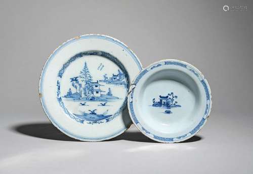 A Bristol delftware plate mid 18th century, painte…