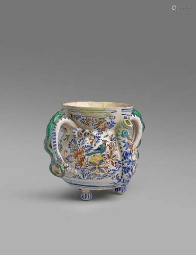 A large and early English delftware posset pot c.1…