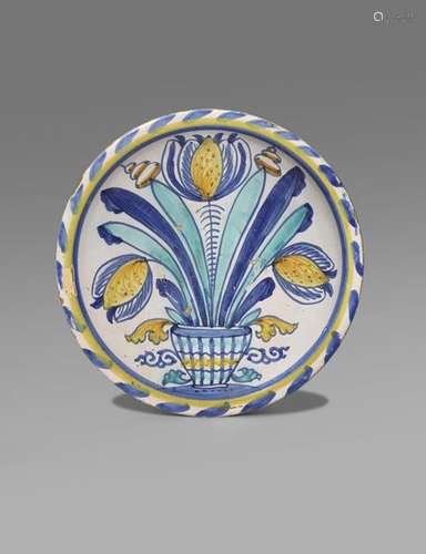 A delftware blue dash tulip charger c.1680, probab…