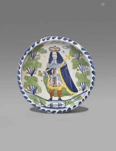 A Bristol delftware blue dash Royal charger c.1714…