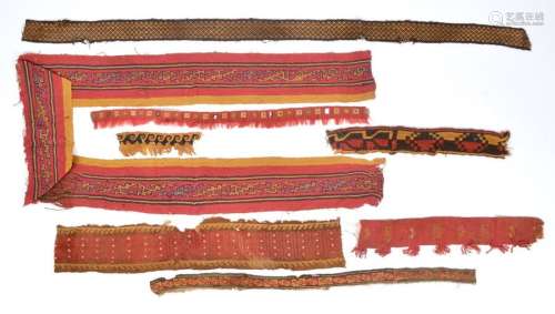 Eight Pre Columbian textile fragments Peru, circa …