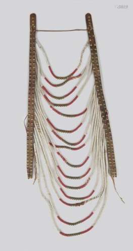 A Blackfoot loop necklace Plains with brass studde…