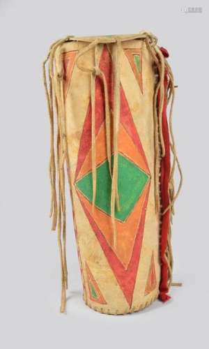 A Sioux war bonnet case Plains rawhide with bucksk…