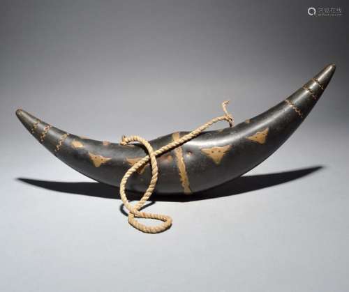 A Naga ornament Nagaland horn and brass, with appl…