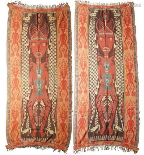 A pair of Sumba ikats Indonesia with a central anc…