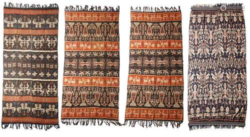 A pair of Sumba ikat hinggi cloths Indonesia decor…